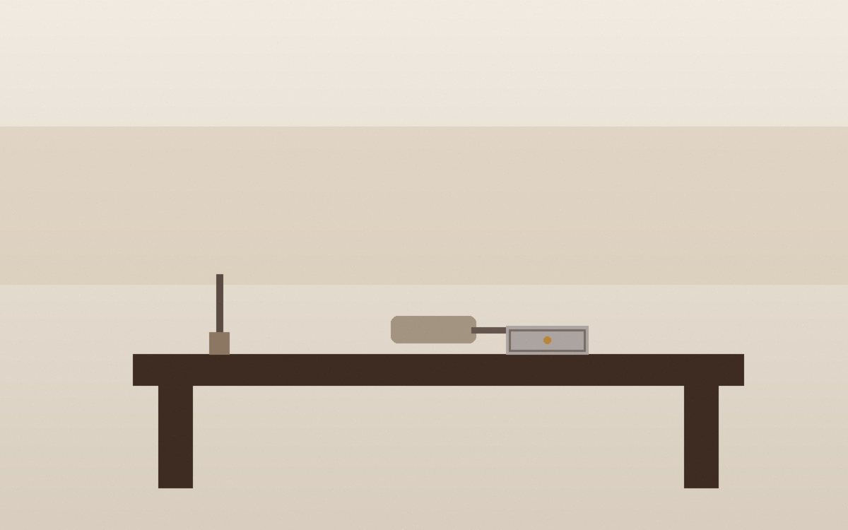 A mid-century dresser half stripped on a workbench, one drawer freshly oiled